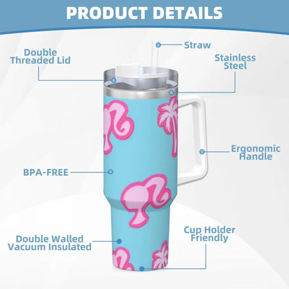 Barbie Logo Tumbler, 40oz, Durable Stainless Steel