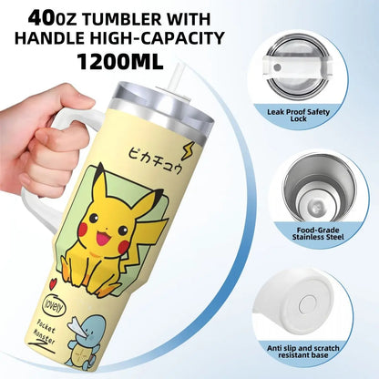 Assuming the parent product is a Pokémon Tumbler and the child products are variations showcasing different Pokémon characters/designs, here are 5 ALT text variations for the child product images: