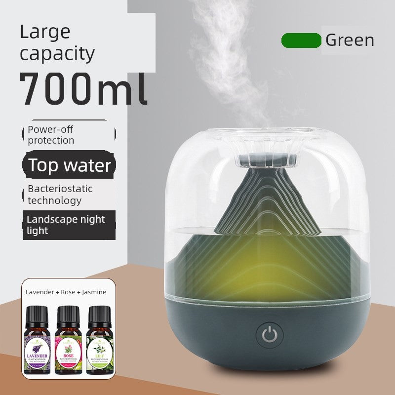 Mujie Silent Humidifier, Pink - Close-up Showing Water Level Indicator