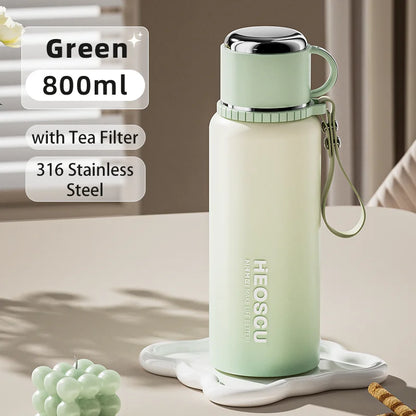 nRMEi 1L Thermal Bottle with Tea Filter, Temperature Display, Stainless Steel