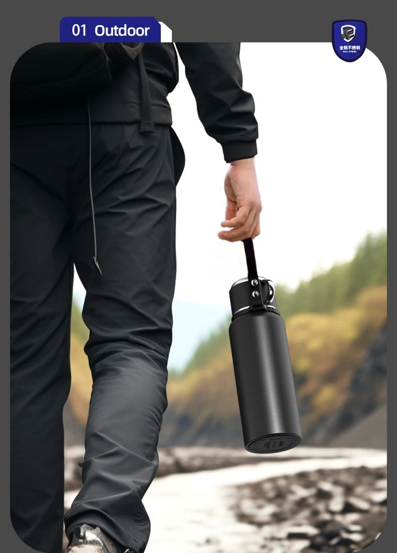 nRMei Insulated Bottle, Stainless Steel, Temperature Screen, Tea Filter, Portable, Drinks