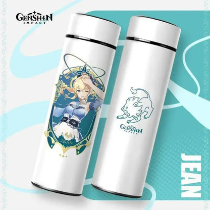 500ml Genshin Impact Vacuum Insulated Bottle Temperature Display Vacuum High Capacity Stainless Steel Thermos Cup Anime Gifts