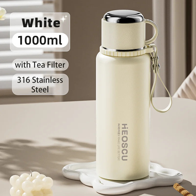 500ml Stainless Steel Thermal Bottle with Temperature Display, Tea Filter