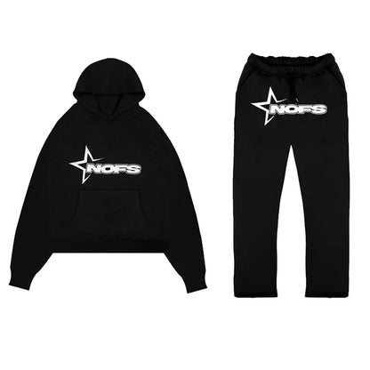 Green Unisex Oversize Hip Hop Hoodie and Sweatpants Set - Back View Displaying Graphic Print