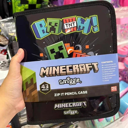 Minecraft Smiggle pencil case with zipper closure