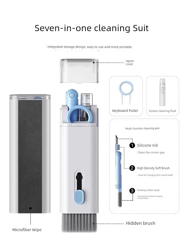 3-in-1 Electronics Cleaning Kit: All Components (Brush, Crevice Tool, Pen) Displayed