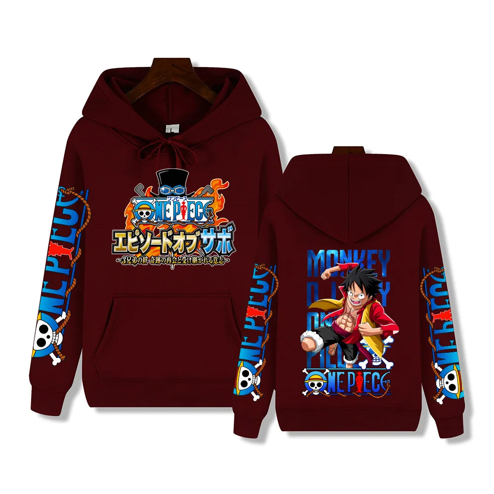 Luffy Print Hoodie - Front View