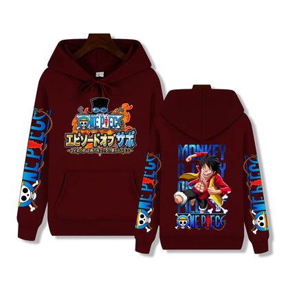 Luffy Print Hoodie - Front View