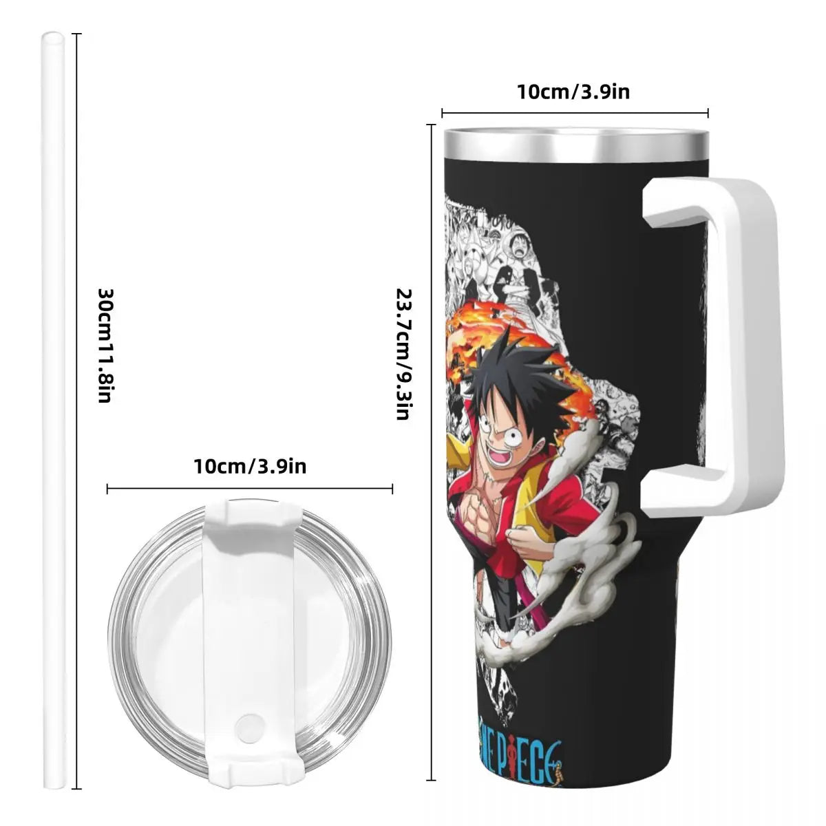 One Piece Stainless Steel Stanley Tumbler - Insulated Travel Mug - Featuring Chopper, Pink, 30oz