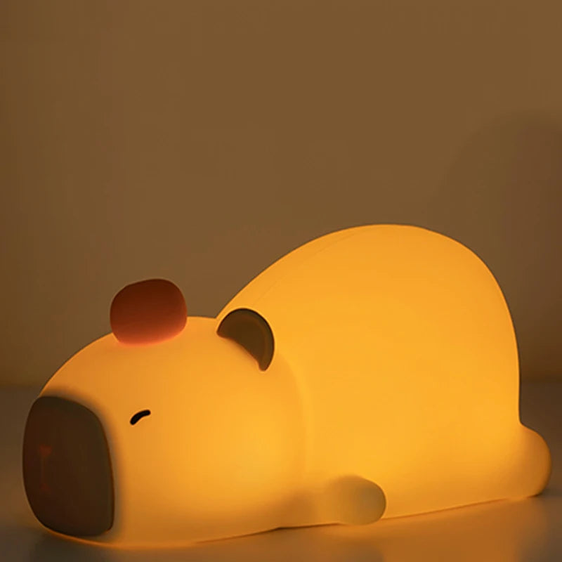 Cute Capybara-shaped LED night light, perfect for Valentine's Day or any occasion.