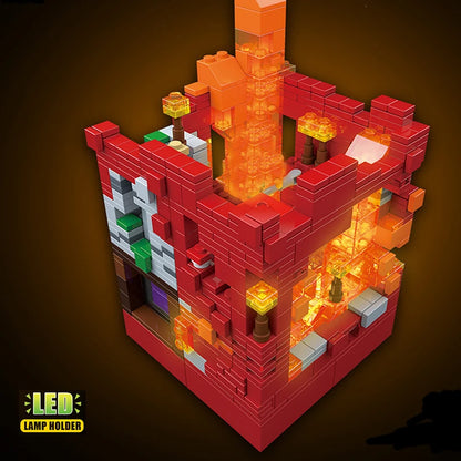 Minecraft My Room Building Blocks Kit - Ice and Fire House sets shown - compatible with Lego bricks