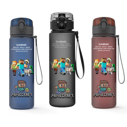 MINISO Minecraft 560ML bottle, showcasing full game-inspired design.