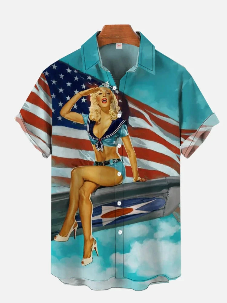 Men's Trump 2024 Summer Casual Hawaiian Print Short Sleeve Shirt