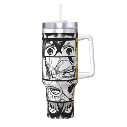 Stanley Tumbler Dandadan Anime Japanese Insulated Stainless Steel Cup, Travel Mug, Hot & Cold Drinks, Water Bottle - Like Stanley Cup & Owala Tumbler