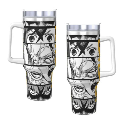 Stanley Tumbler Dandadan Anime Japanese Insulated Stainless Steel Cup, Travel Mug, Hot & Cold Drinks, Water Bottle - Like Stanley Cup & Owala Tumbler