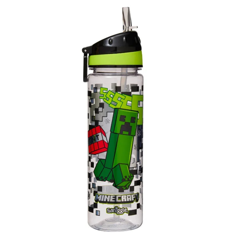 Minecraft Smiggle BPA-free water bottle with flip-top spout