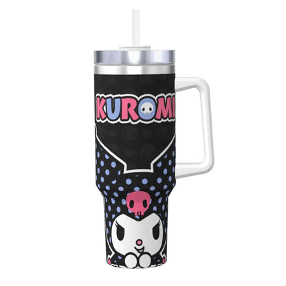 MINISO Kuromi Stainless Steel Tumbler | Sanrio Anime Insulated Travel Mug | Hot & Cold Drinks