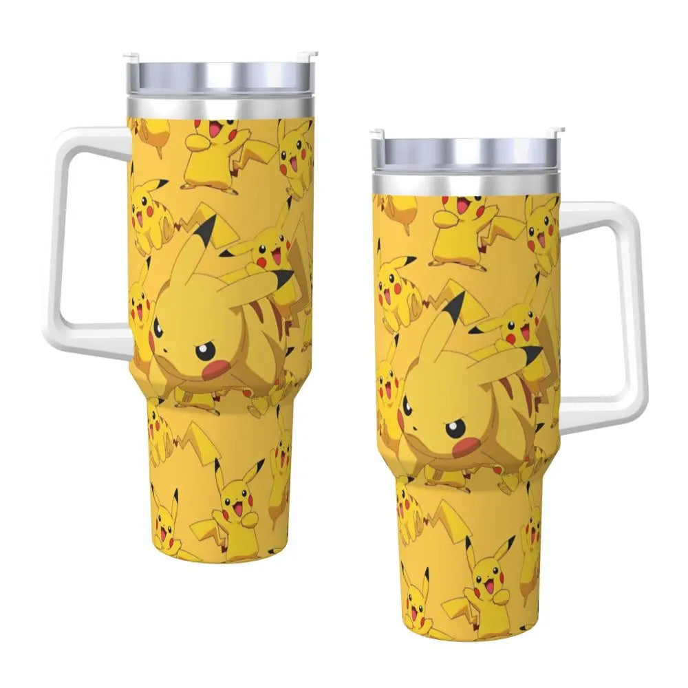 Pokémon Stainless Steel Tumbler | Insulated Water Bottle | Anime Cartoon Print | Cold Drinks & Coffee | Customizable Travel Mug