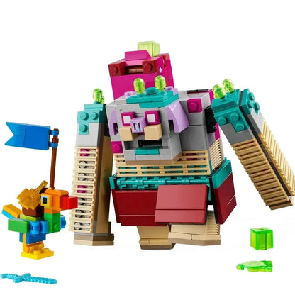 Minecraft Building Blocks Set featuring Pig Spirit, Giant Beaked Bird, and Ranger characters