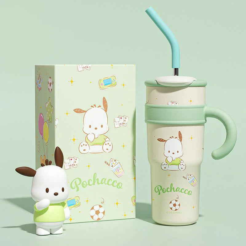 Sanrio Water Bottle 1200ml, Cute Hello Kitty Kuromi Cinnamoroll Melody Stainless Steel Insulated Tumbler with Straw, Gift Idea, Stanley Tumbler Style