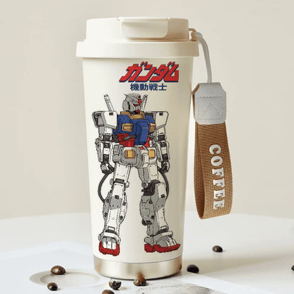 Mobile Suit Gundam Thermos Cup Student Personalized Trendy Water Cup Anime Childlike Stainless Steel Coffee Cup Christmas Gift