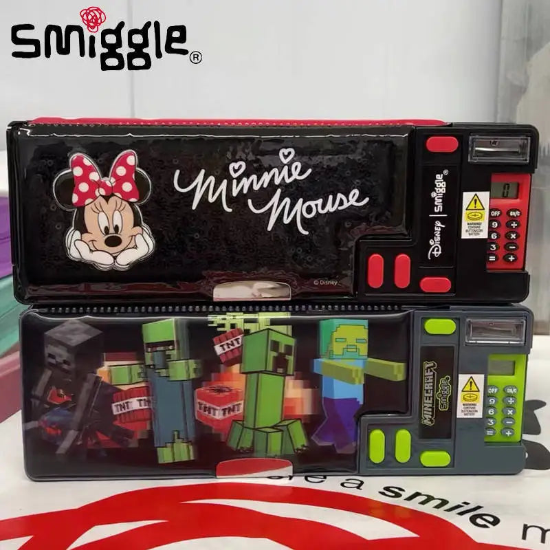 Minecraft Smiggle Pop-Up Stationery Set - Disney Minnie Mouse Pencil Case with Sharpener and Calculator for Kids