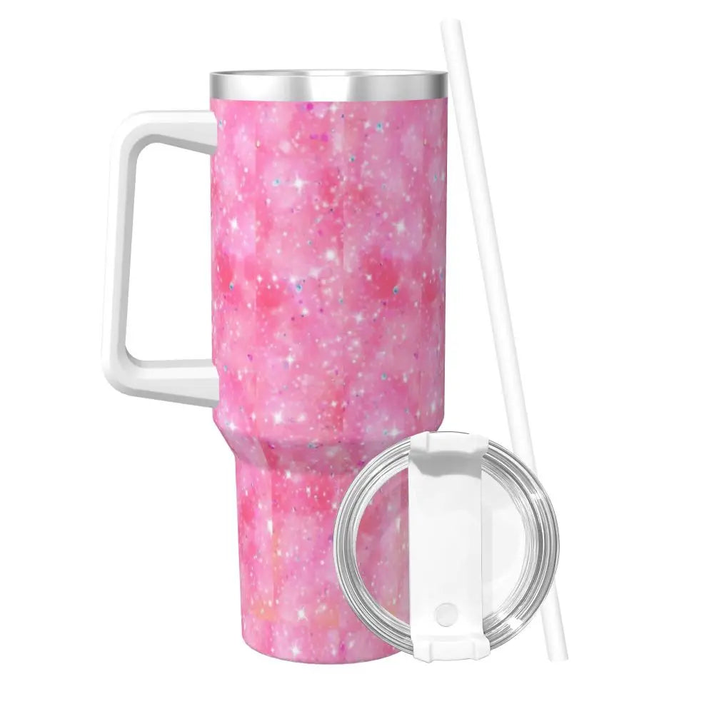 Pink Barbie 40 oz Tumbler, MINISO, Stainless Steel, Insulated, Handle, Straw Included