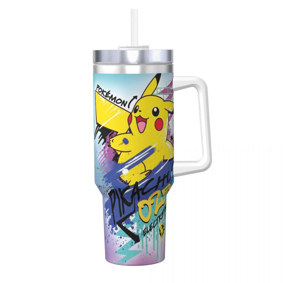 Pokémon Stainless Steel Tumbler | Insulated Water Bottle | Anime Cartoon Print | Cold Drinks & Coffee | Customizable Travel Mug