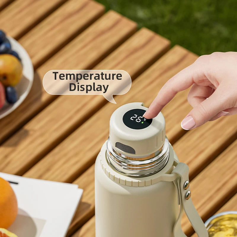 nRMEi Thermal Bottle, 1L, Tea Filter, Stainless Steel, Temperature shown