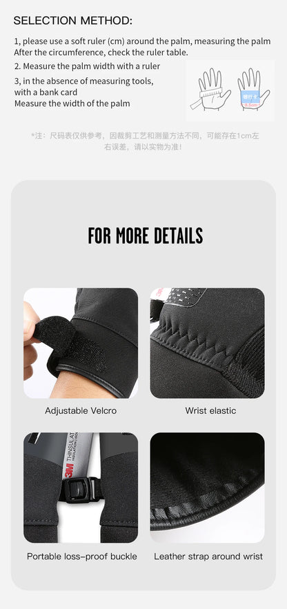 Touchscreen Cycling Gloves - Kyncilor, Black, Full Finger, Winter.