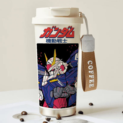 Mobile Suit Gundam Thermos Cup Student Personalized Trendy Water Cup Anime Childlike Stainless Steel Coffee Cup Christmas Gift