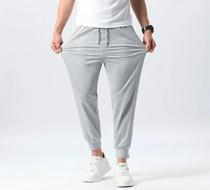 Loose anime sweatpants, plus size, men's, 9-point length, hip-hop, applique.