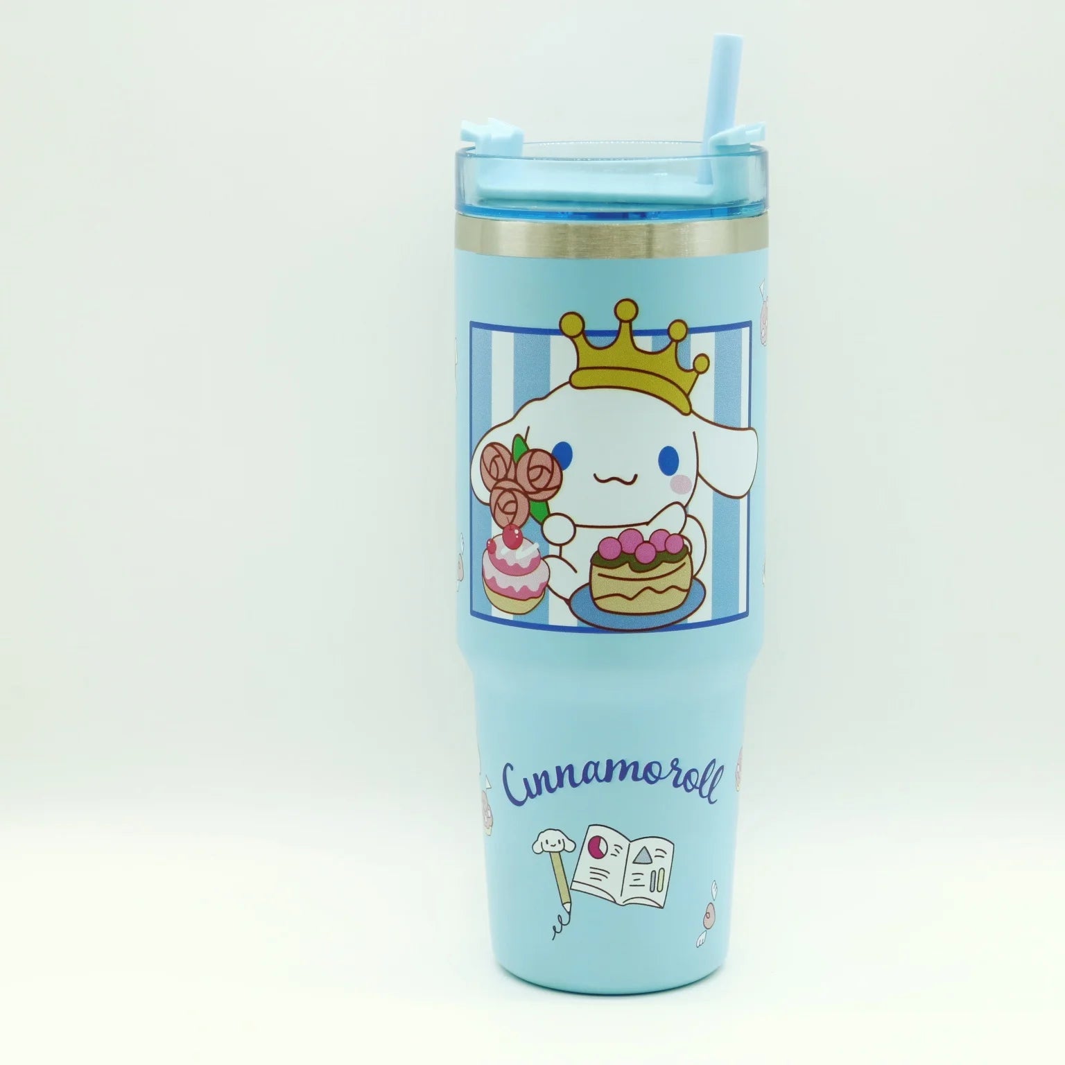 MINISO Sanrio Kuromi thermos, authentic, compact, fits car cup holders, perfect gift for fans 14+.