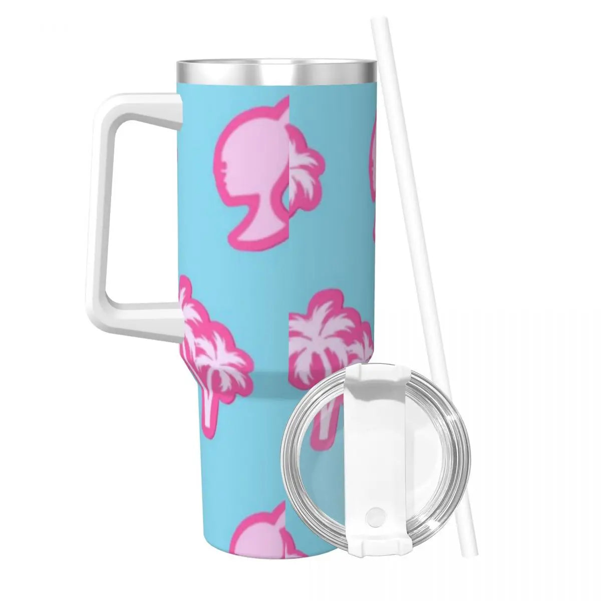 Barbie 40oz Tumbler, Pink, Handle & Straw