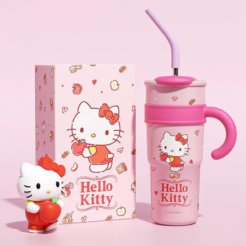 Sanrio Water Bottle 1200ml, Cute Hello Kitty Kuromi Cinnamoroll Melody Stainless Steel Insulated Tumbler with Straw, Gift Idea, Stanley Tumbler Style