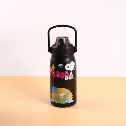 Sanrio Y2K Hello Kitty 1200ml thermos water bottle, cute anime design.