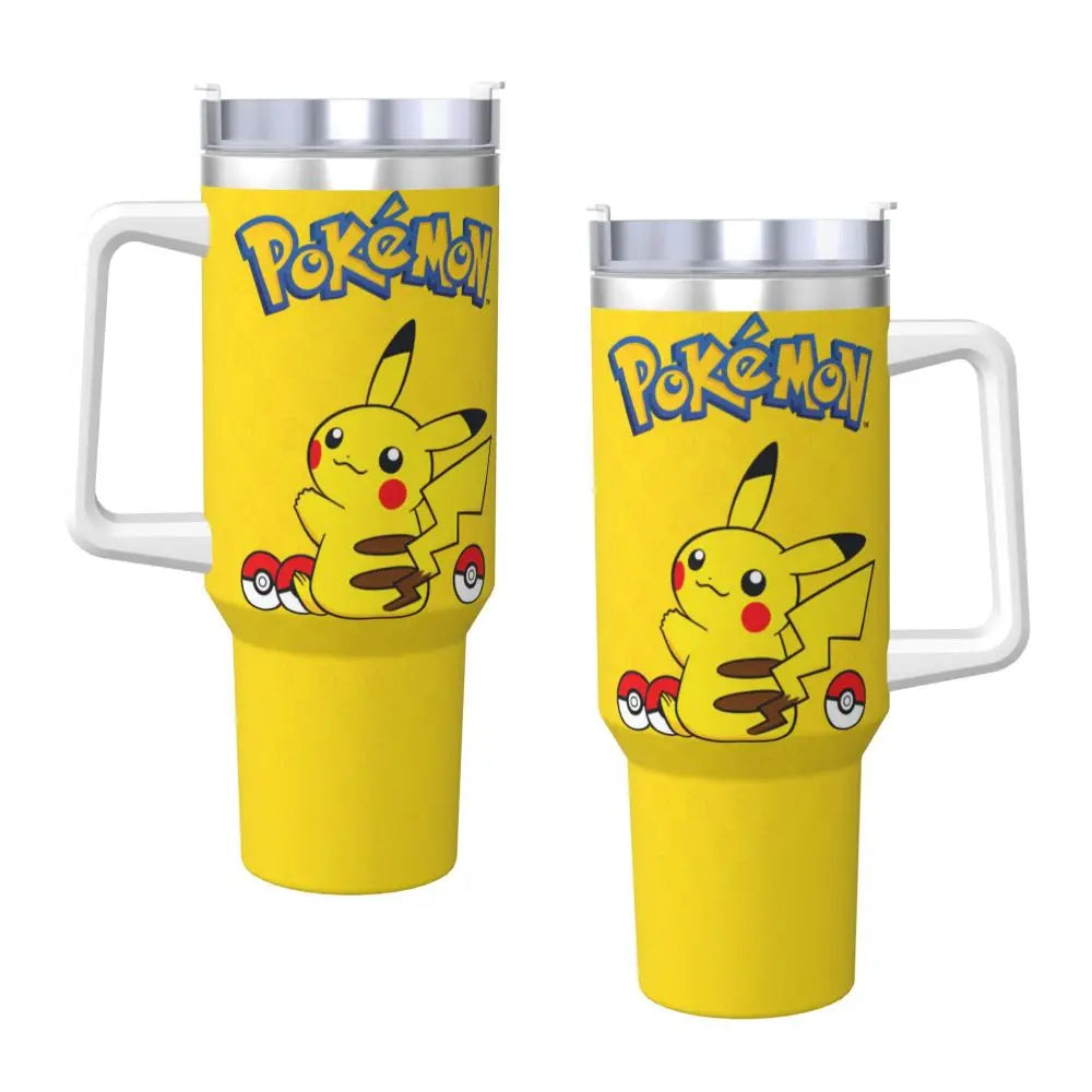 Pokémon Stainless Steel Tumbler | Insulated Water Bottle | Anime Cartoon Print | Cold Drinks & Coffee | Customizable Travel Mug