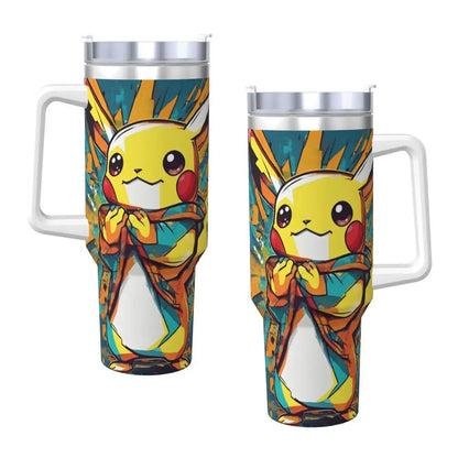 Pokémon Stainless Steel Tumbler | Insulated Water Bottle | Anime Cartoon Print | Cold Drinks & Coffee | Customizable Travel Mug