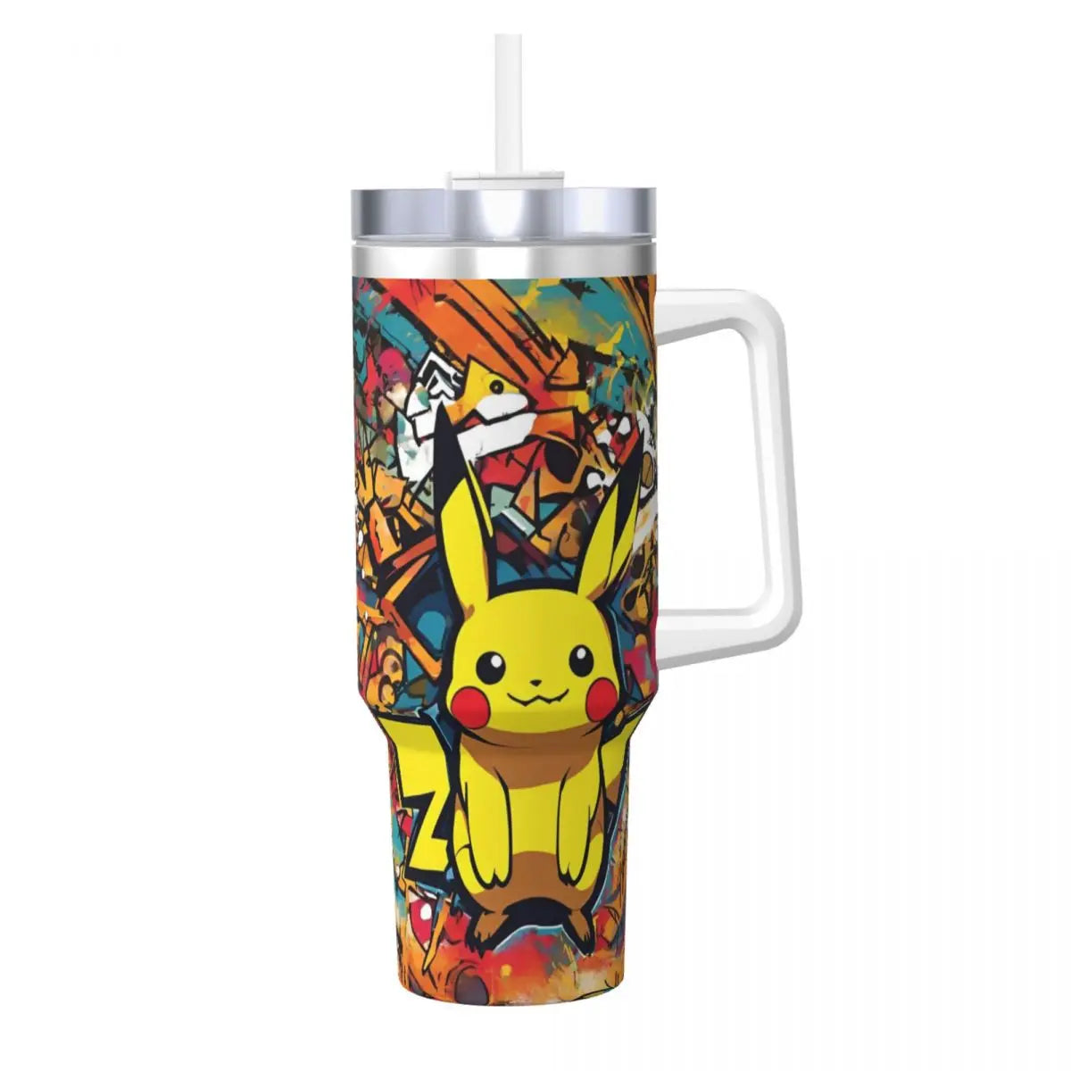 Pokémon Stainless Steel Tumbler | Insulated Water Bottle | Anime Cartoon Print | Cold Drinks & Coffee | Customizable Travel Mug