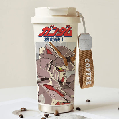 Mobile Suit Gundam Thermos Cup Student Personalized Trendy Water Cup Anime Childlike Stainless Steel Coffee Cup Christmas Gift