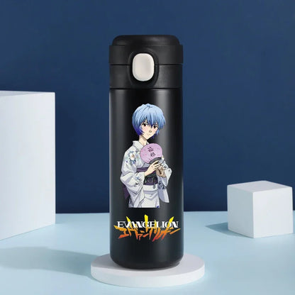 Anime EVA Ayanami Rei 420ML Thermos Water Bottle Anime Portable Children 304 Stainless Steel Cartoon Outdoor Sport Water Mug