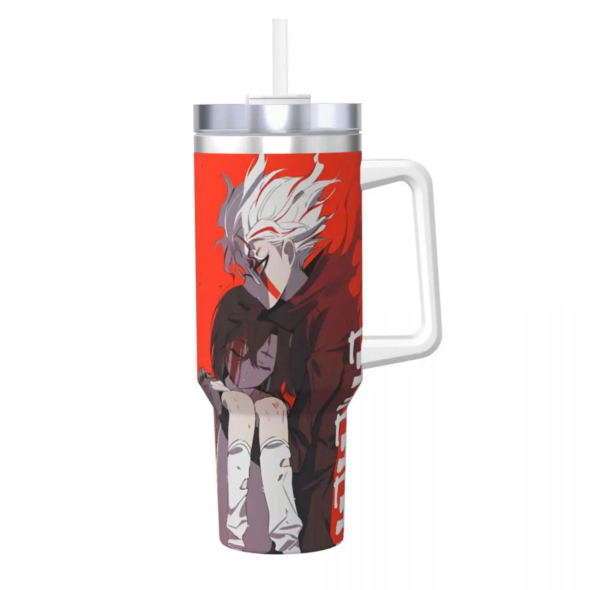 Stanley Tumbler Dandadan Anime Japanese Insulated Stainless Steel Cup, Travel Mug, Hot & Cold Drinks, Water Bottle - Like Stanley Cup & Owala Tumbler