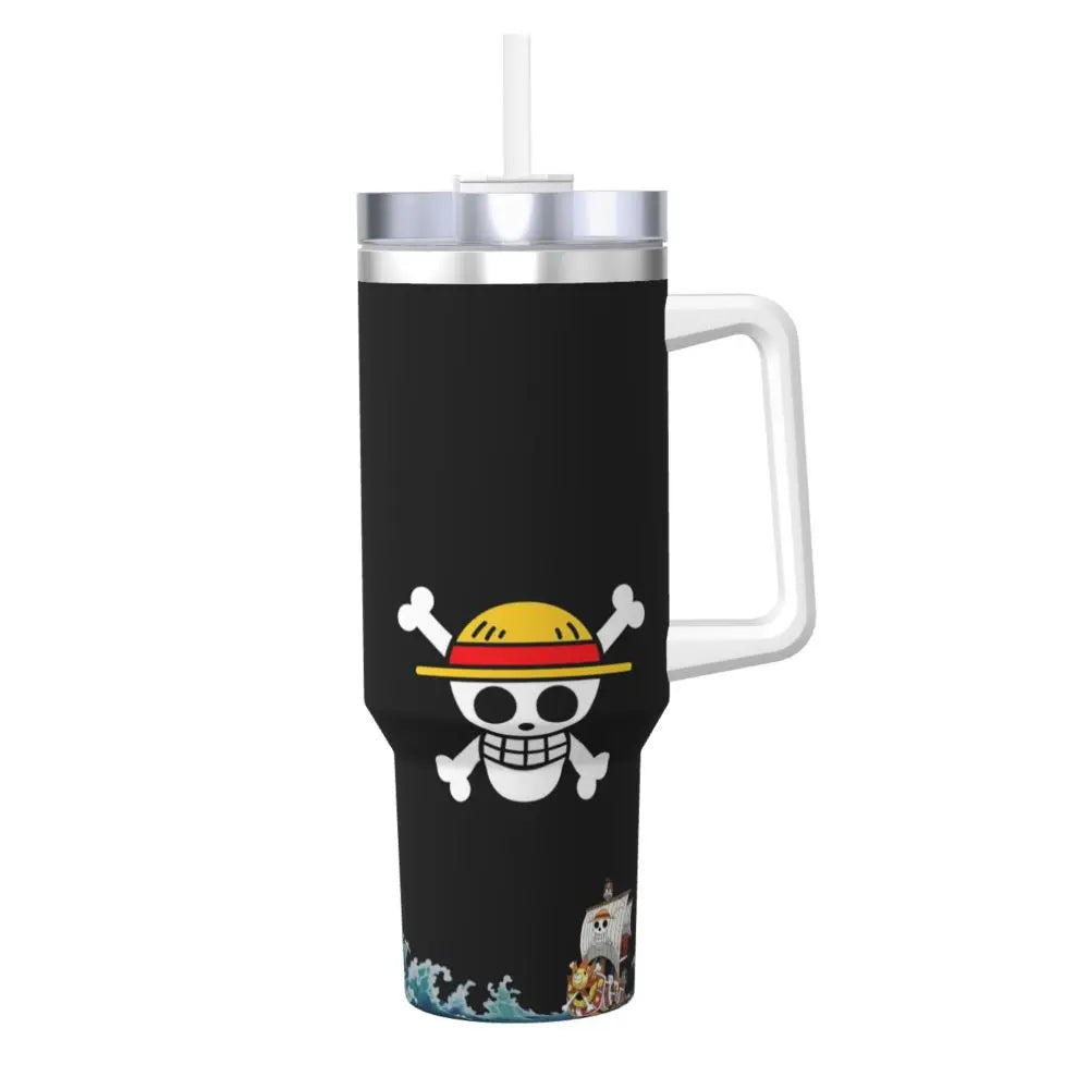 Stanley Tumbler Anime One Piece Inspired, Leakproof Stainless Steel Coffee Mug, Custom DIY Driving Car Mug - Owala Tumbler Alternative