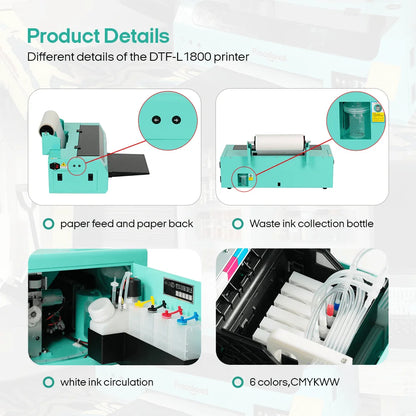 Procolored L1800 DTF Printer - DTF Transfer Film: Roll of high-quality DTF transfer film compatible with the L1800 printer.