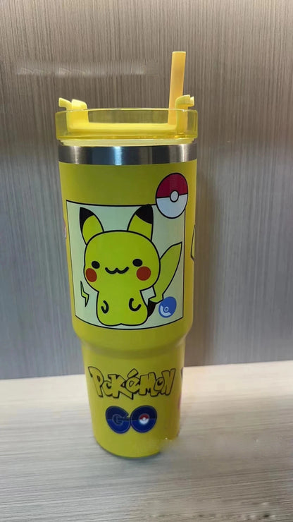 Sanrio 900ml thermos, Kuromi & Cinnamoroll design, 304 stainless steel.