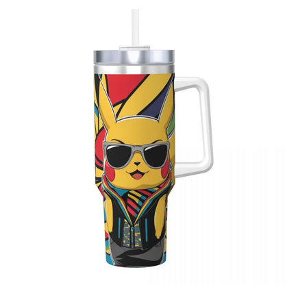 Pokémon Stainless Steel Tumbler | Insulated Water Bottle | Anime Cartoon Print | Cold Drinks & Coffee | Customizable Travel Mug