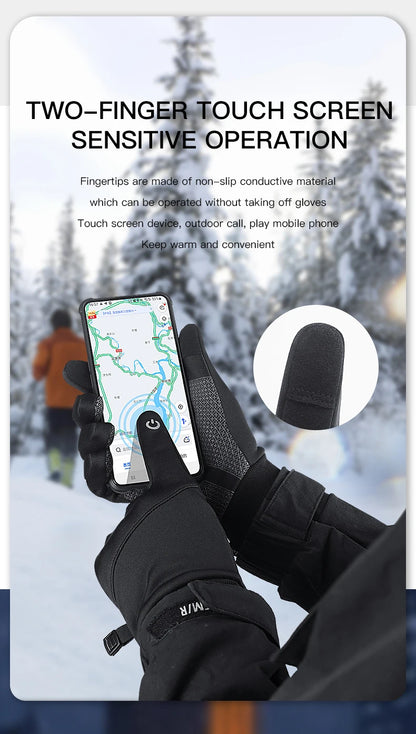 Touchscreen Cycling Gloves - Kyncilor, Black, Full Finger, Winter.