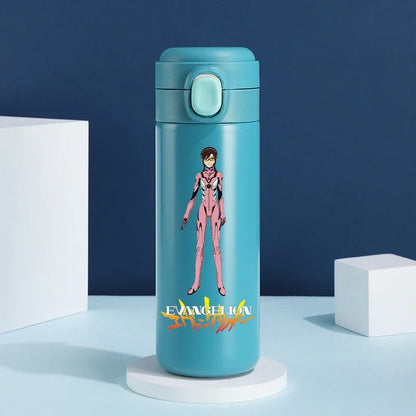 Anime EVA Ayanami Rei 420ML Thermos Water Bottle Anime Portable Children 304 Stainless Steel Cartoon Outdoor Sport Water Mug