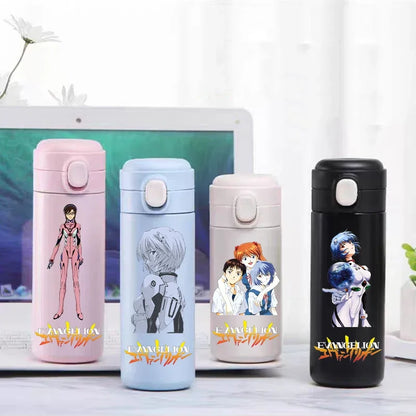 Anime EVA Ayanami Rei 420ML Thermos Water Bottle Anime Portable Children 304 Stainless Steel Cartoon Outdoor Sport Water Mug