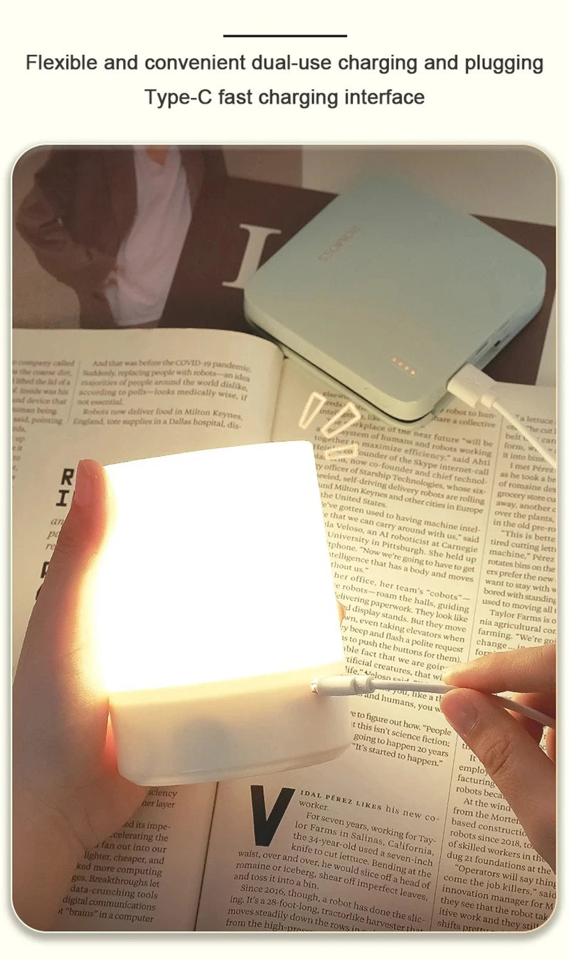 Dimmable night light, touch control, 3 brightness levels.